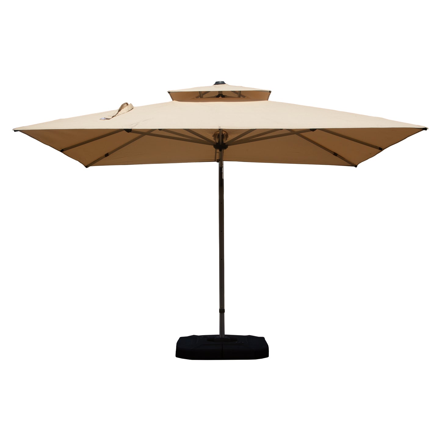 9 ft. Aluminum Cantilever Tilt Patio Umbrella with Center Pole, Beige (Base Not Included)