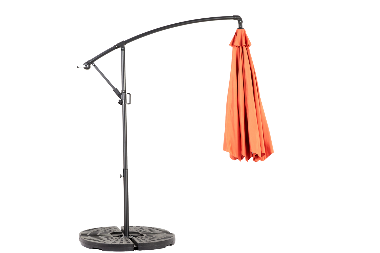 Best Choice Products 10ft Offset Hanging Market Patio Umbrella w/Easy Tilt Adjustment, Polyester Shade, 8 Ribs for Backyard, Poolside   - (orange )(No Base)