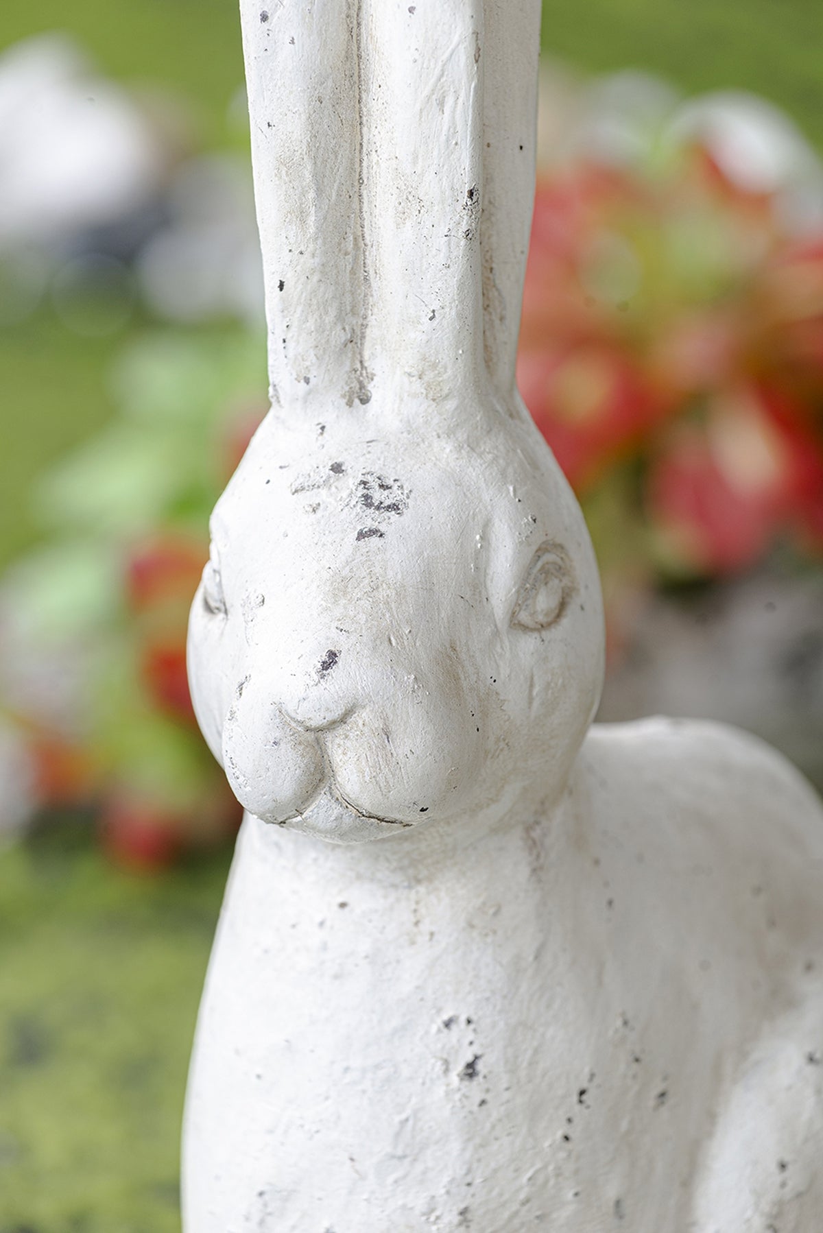 8.3x5.1x18.5" White Rustic Rabbit Figurine, Small