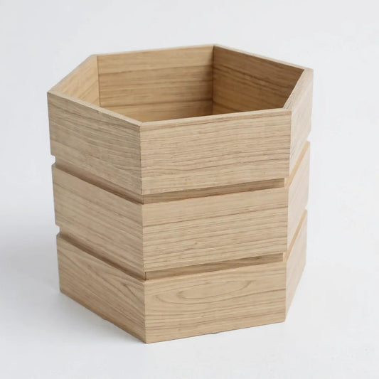 Hexagon Terrace Planter Box Tall - Ash Brown