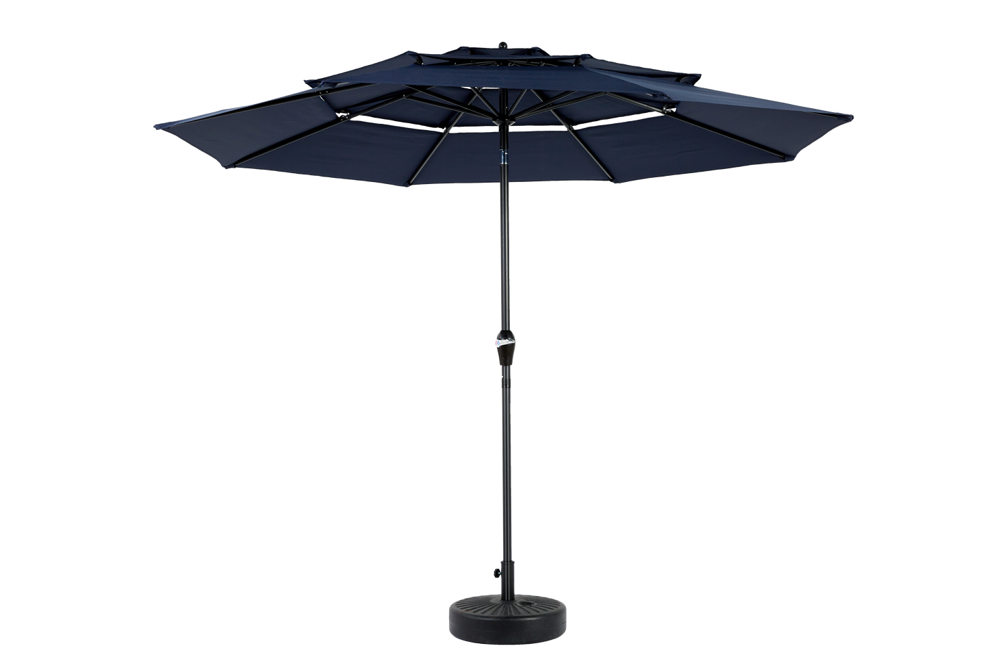 Aluminium 10ft 3 Tier Auto-tilt Umbrella ,Outdoor Patio Umbrella - Market Table Pool Deck Umbrella (Base Not Included)   - (Navy blue )