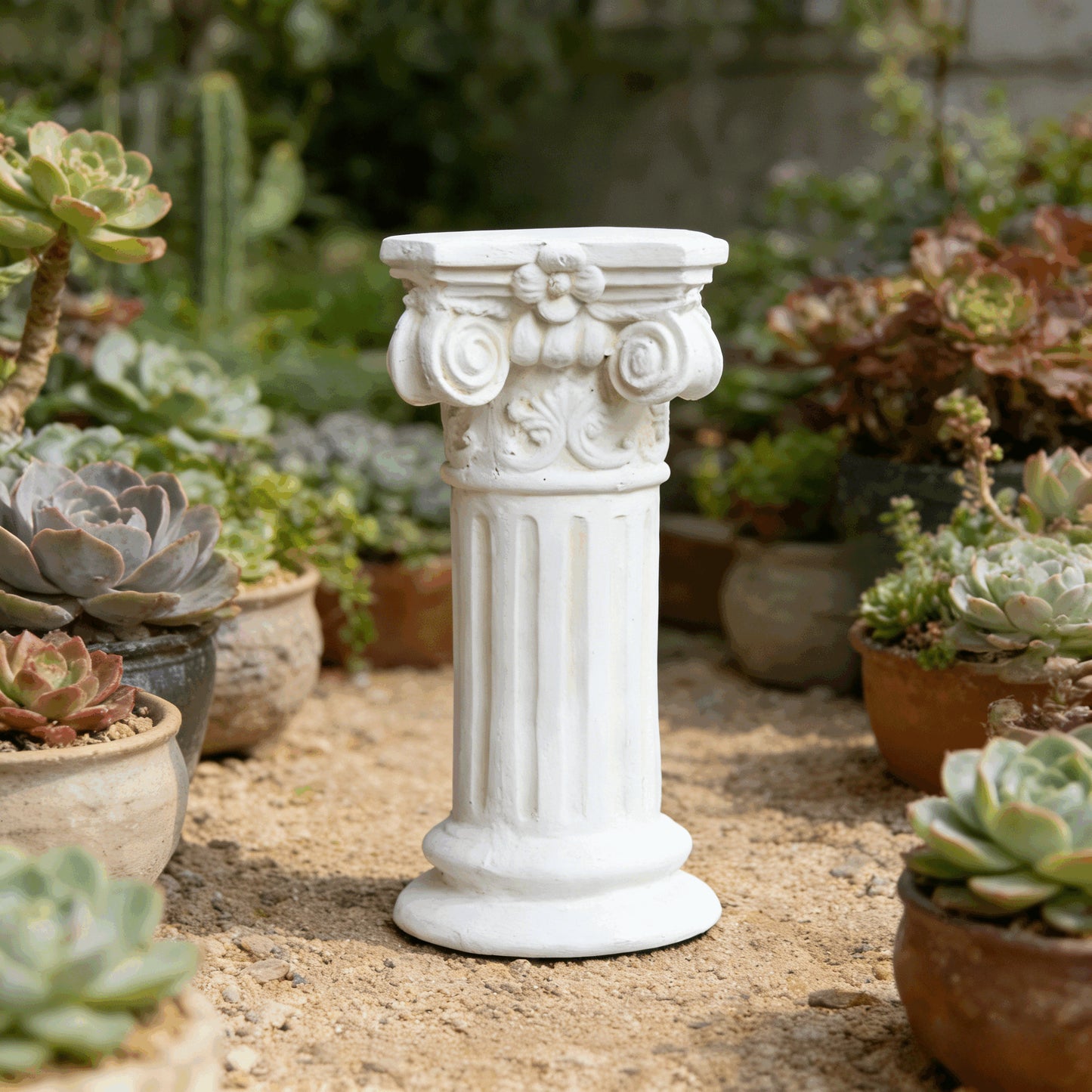 Garden Decorative Column, 12"Retro Elegant White Ancient Greek Style Roman Column, Suitable for Garden Decoration, Suitable for Weddings And Dining Tables, Multifunctional Indoor/outdoor Use, Perfect