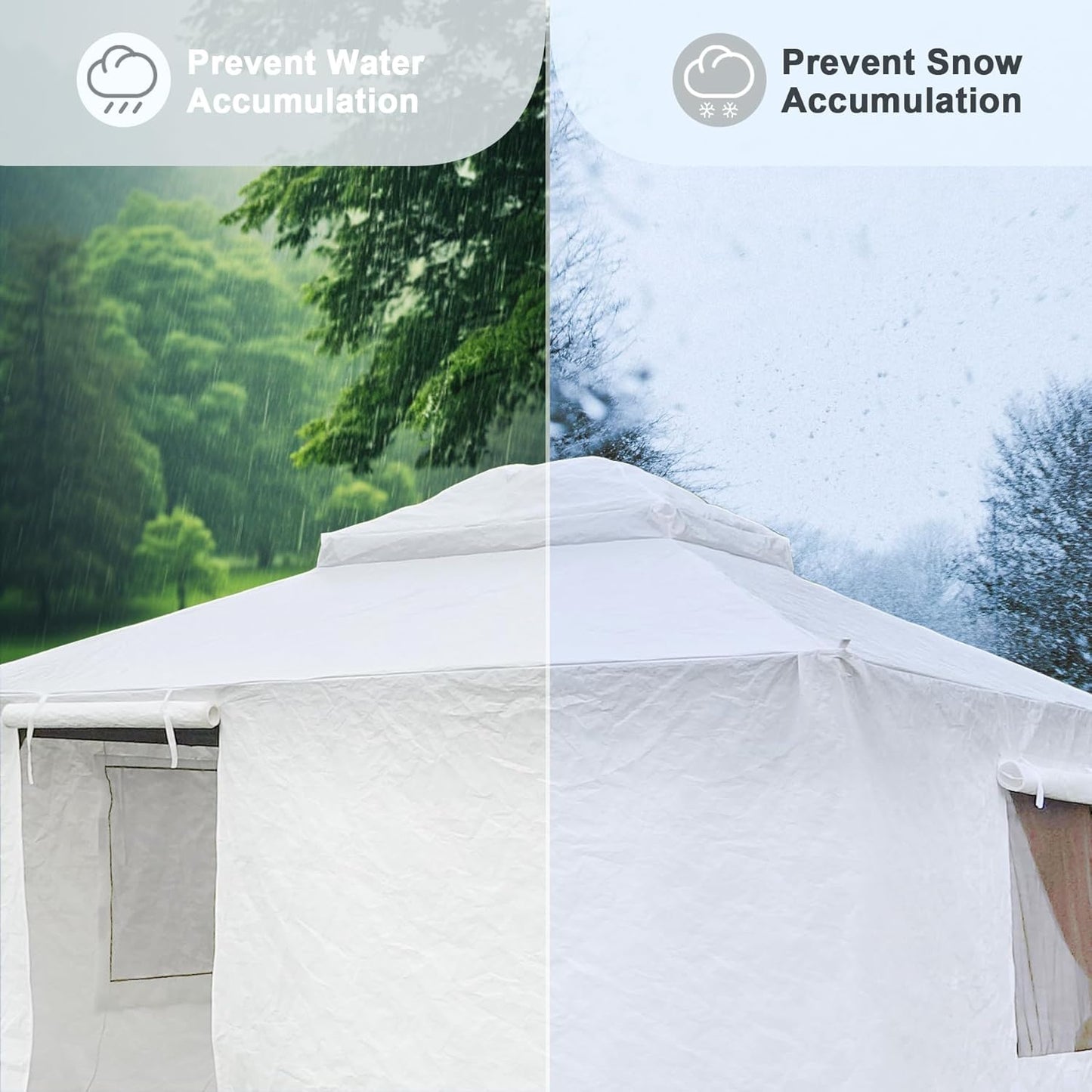 Gazebo Cover for 8'x 8'Metal Patio Gazebo, White