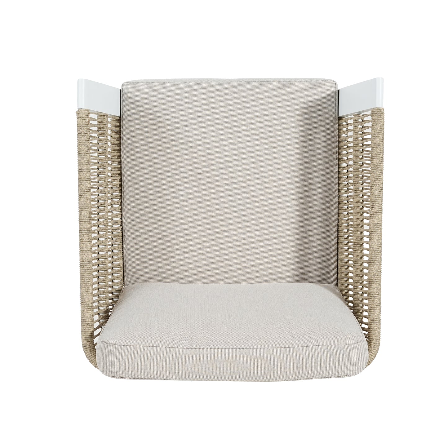 Outdoor Dining Chair Set of 2 ,White Aluminum Frame with Beige Cushion, 300lbs Capacity, All-Weather Patio Seating for Backyard, Deck & Garden