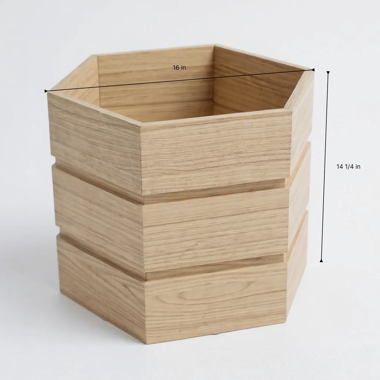 Hexagon Terrace Planter Box Tall - Ash Brown