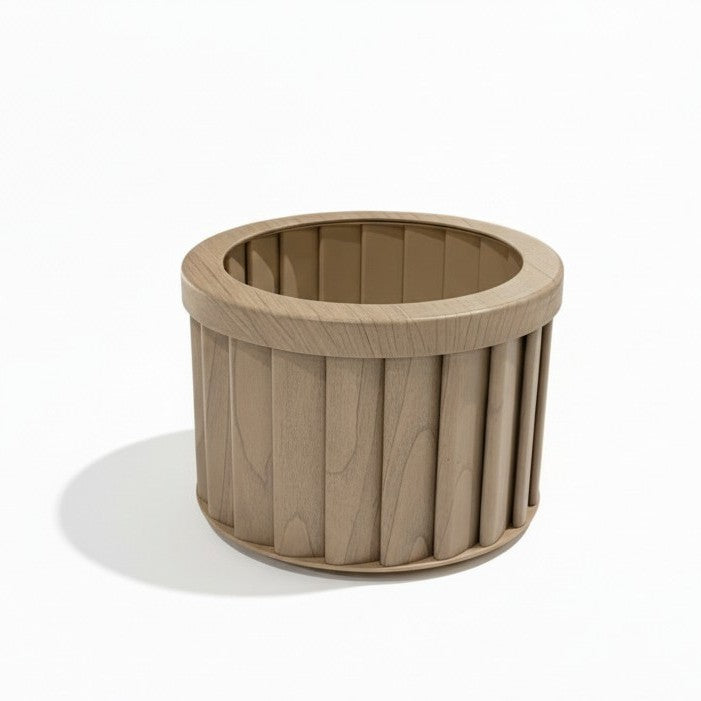 Round Strata Planter MD - Beige Brown