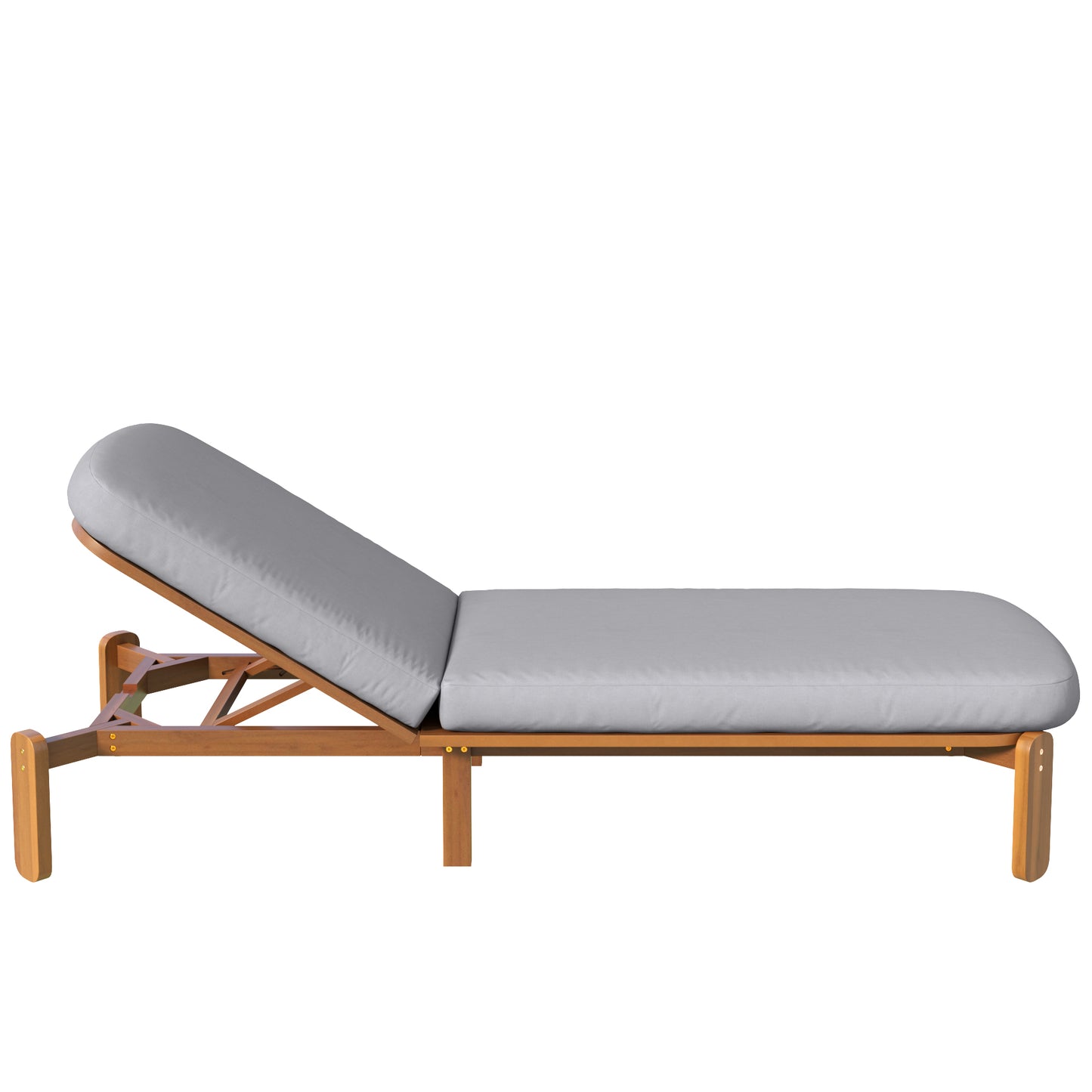 Outdoor Chaise Lounge Adjustable Patio Chaise Outdoor Reclining Chair Pool Lounge Chair with Adjustable Backrest for Patio, Poolside or Beach, Grey