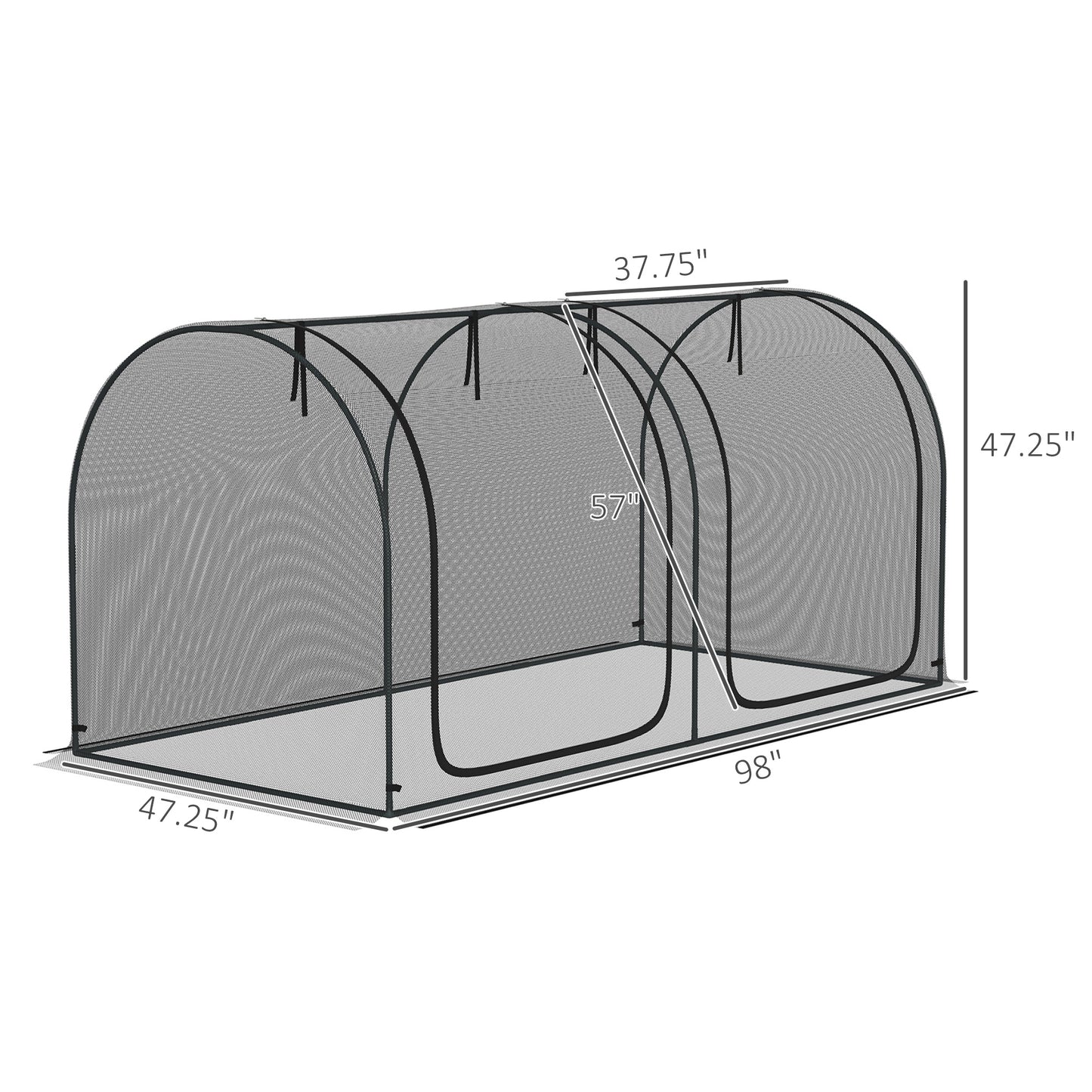 Plant Protection Tent,Crop Cage with Two Zippered Doors,Storage Bag and Ground Stakes, for Garden,Yard,Lawn