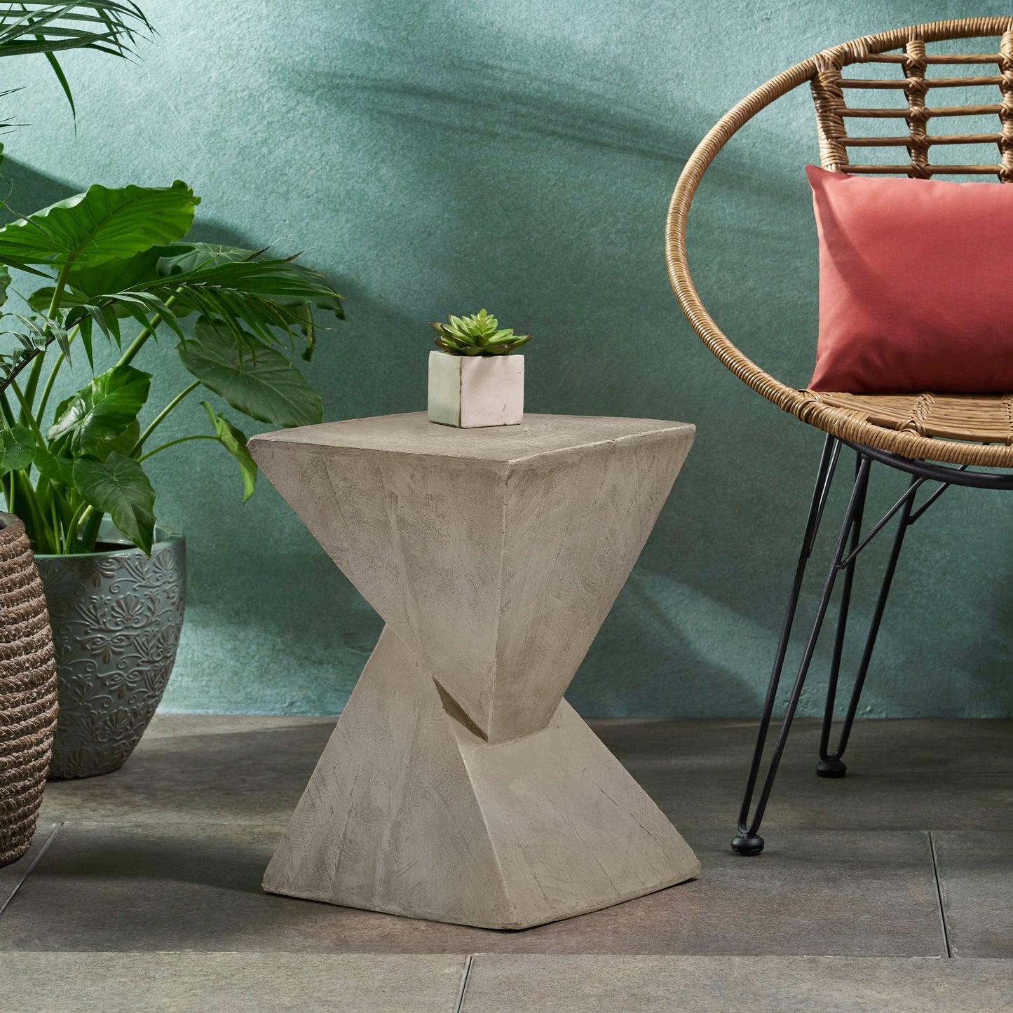 TESS Modern Side Table – Stylish Cent Table Compatible with Living Room, Bedroom, or Office – Versatile Home Furniture with Design and Sturdy Construction,Light gray Color