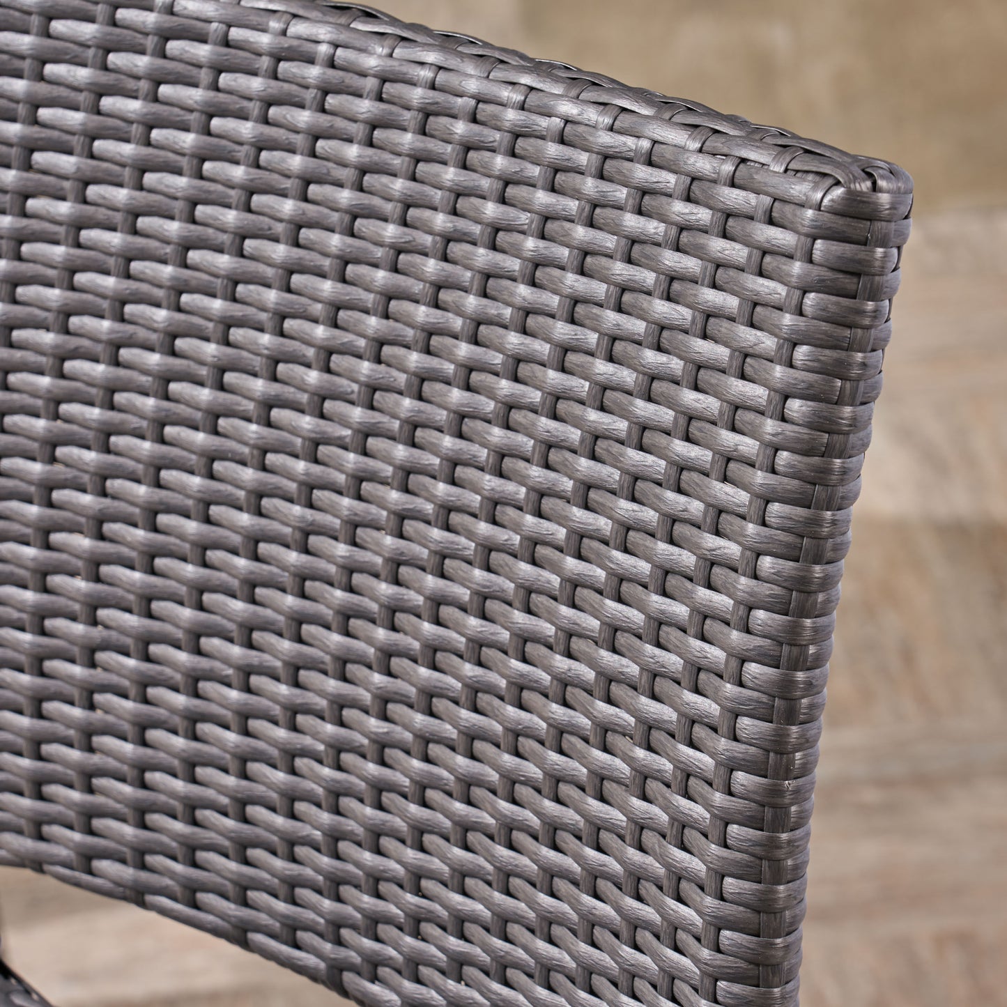 29" Outdoors PE Rattan Armless Barstools, Set of 2, Grey