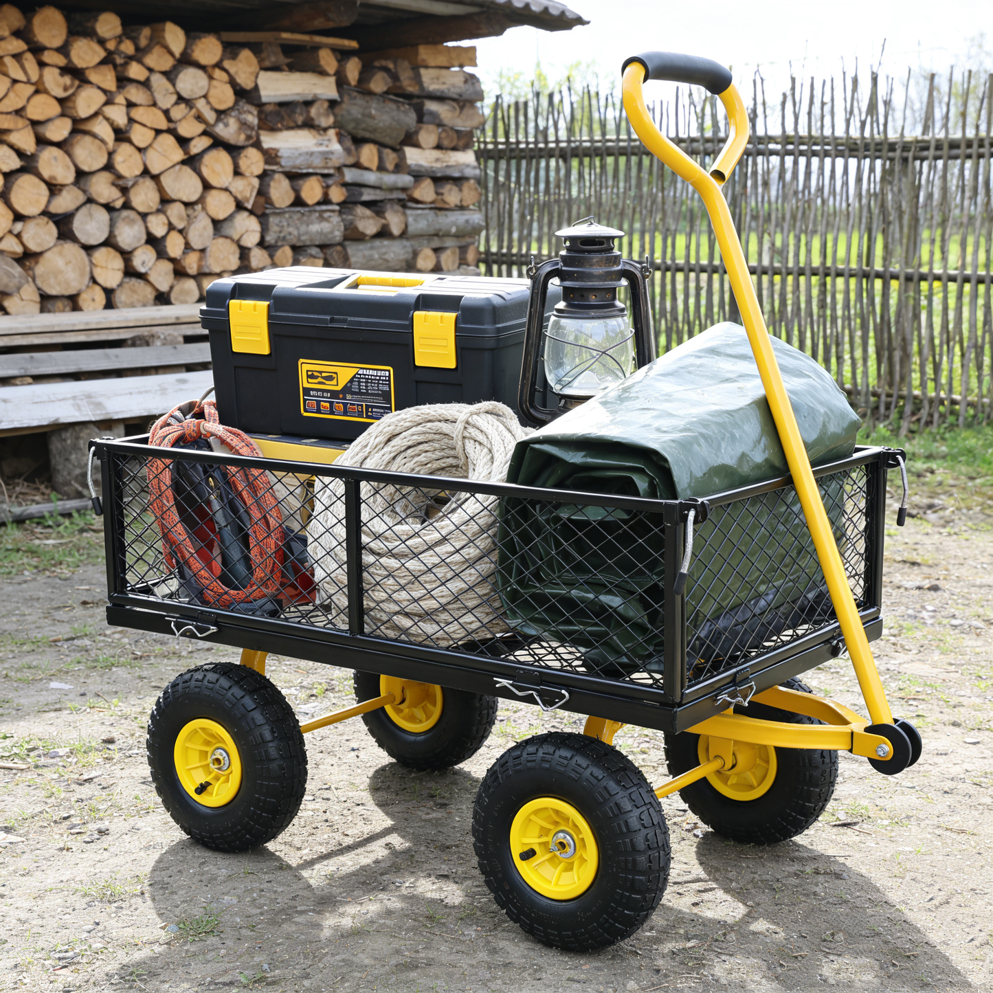 Wagon Cart Garden cart trucks make it easier to transport firewood