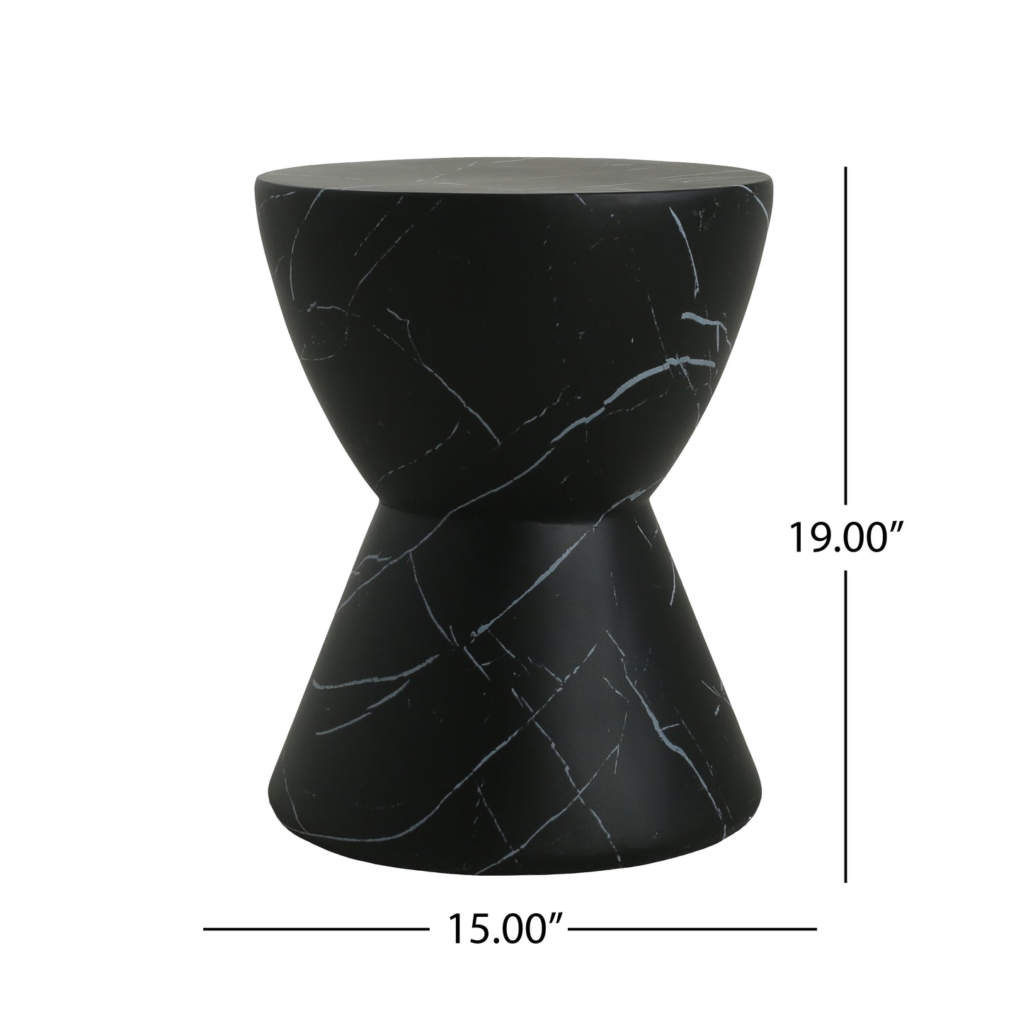 Outdoor Lightweight concrete MGO Side/End Table , Living Room Accent Table,Black Marble