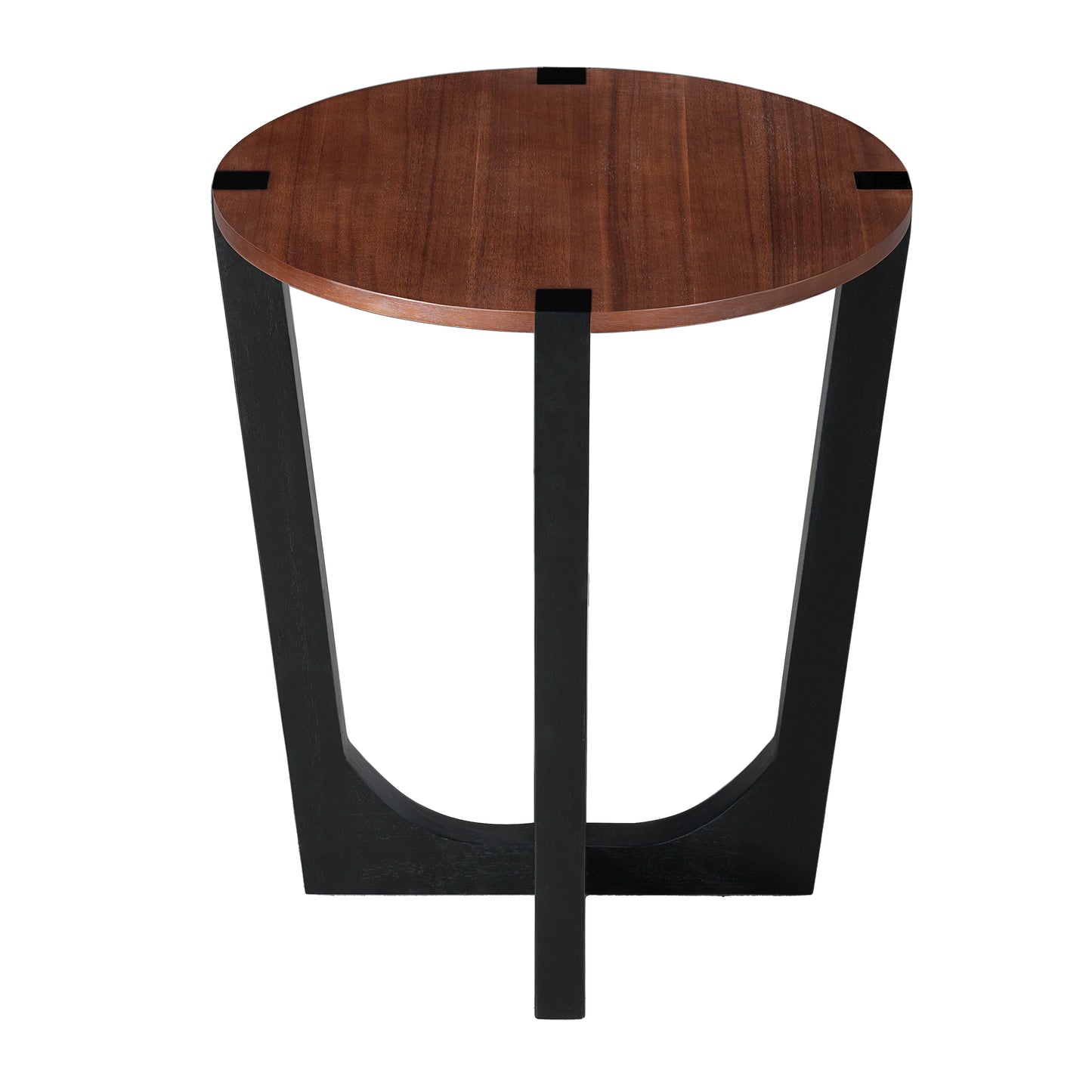 ACACIA SOLID WOOD SIDE TABLE,BROWN & BLACK COLOR