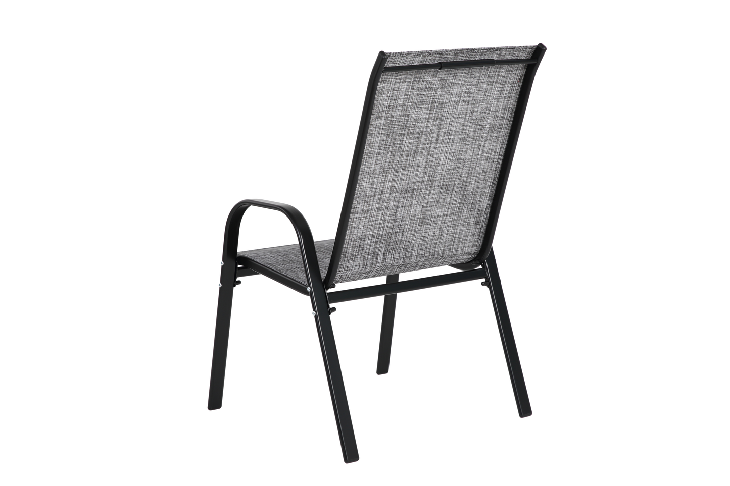6 Piece Patio Chairs, Outdoor Camping Chairs with Breathable Textilene Fabric, Set of 2 Garden Chairs with Armrest High Backrest for Garden Patio Pool Beach Yard Space Saving ( Grey)6