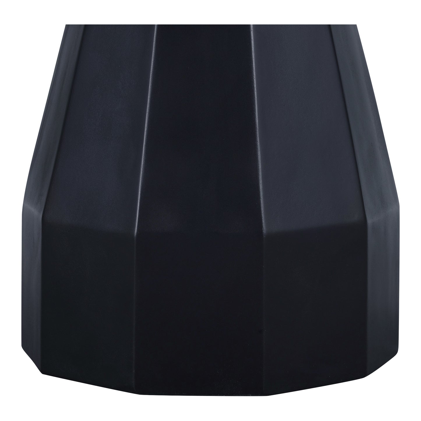 Outdoor Dining Table for 4, Round Concrete Top, Geometric Base, Black