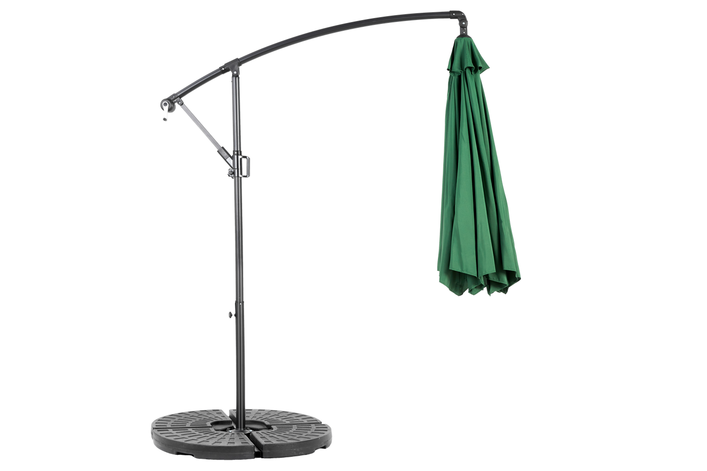 Best Choice Products 10ft Offset Hanging Market Patio Umbrella w/Easy Tilt Adjustment, Polyester Shade, 8 Ribs for Backyard, Poolside   -  ( Dark green )(No Base)