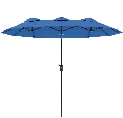 Outdoor Umbrella,Double-sided Patio Umbrella,with Push Button Tilt and Crank,3 Air Vents and 12 Ribs