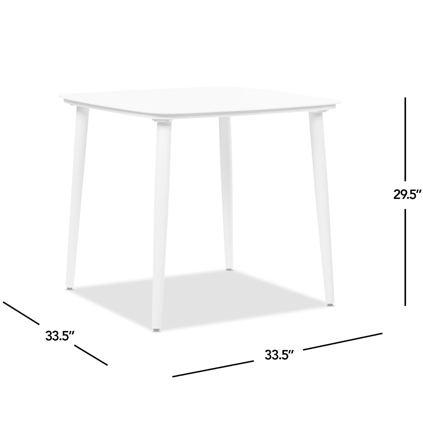 Santorini 33.5" Square Outdoor Patio Table Aluminum