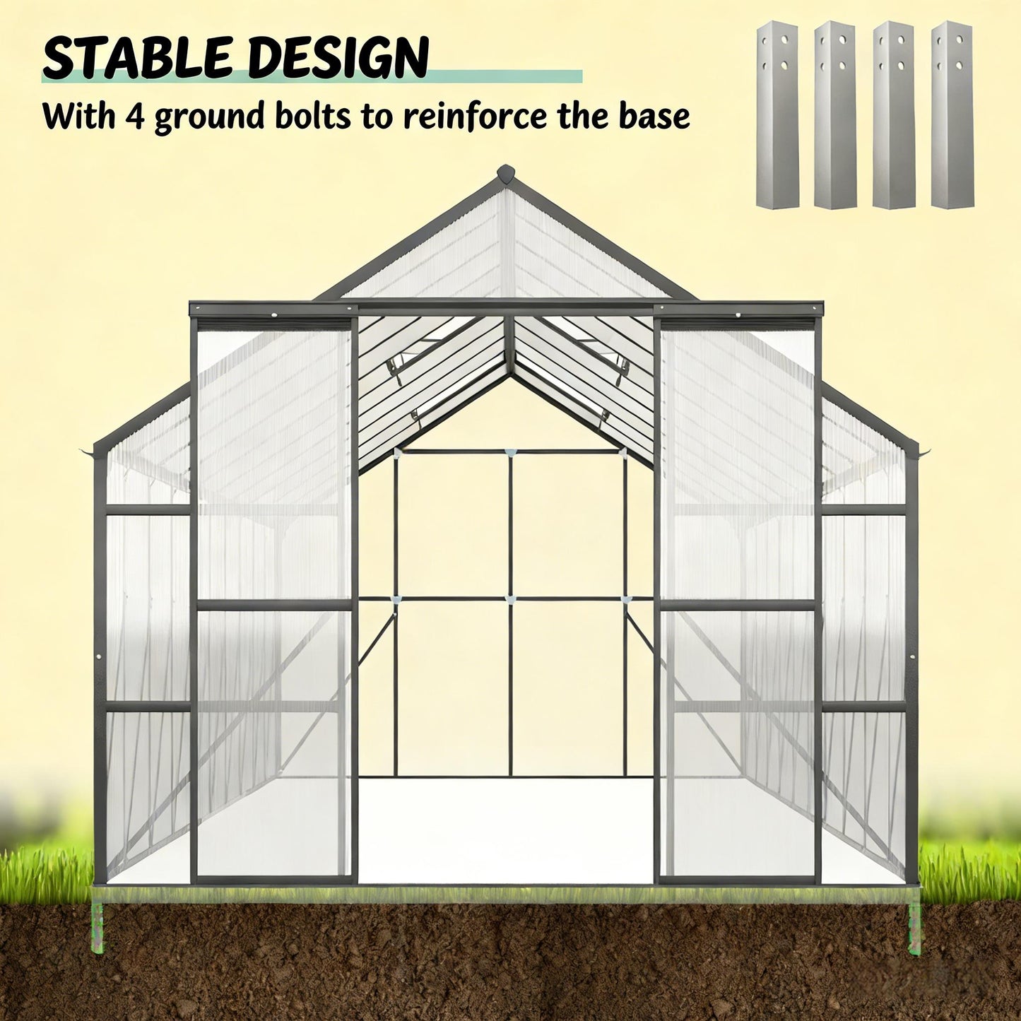 Practical Greenhouse,Spacious Walk-in Garden Greenhouse