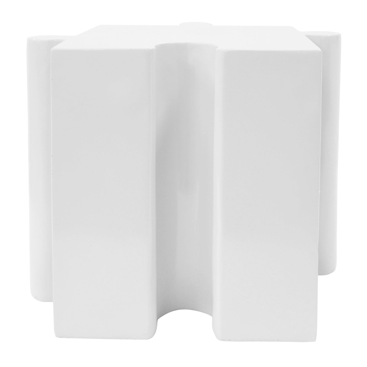 3-Piece Artistic Puzzle Table Set,Modular MGO Side Tables with Interlocking Design (2 Convex & 1 Concave), 200lb Capacity for Indoor & Outdoor,White Color