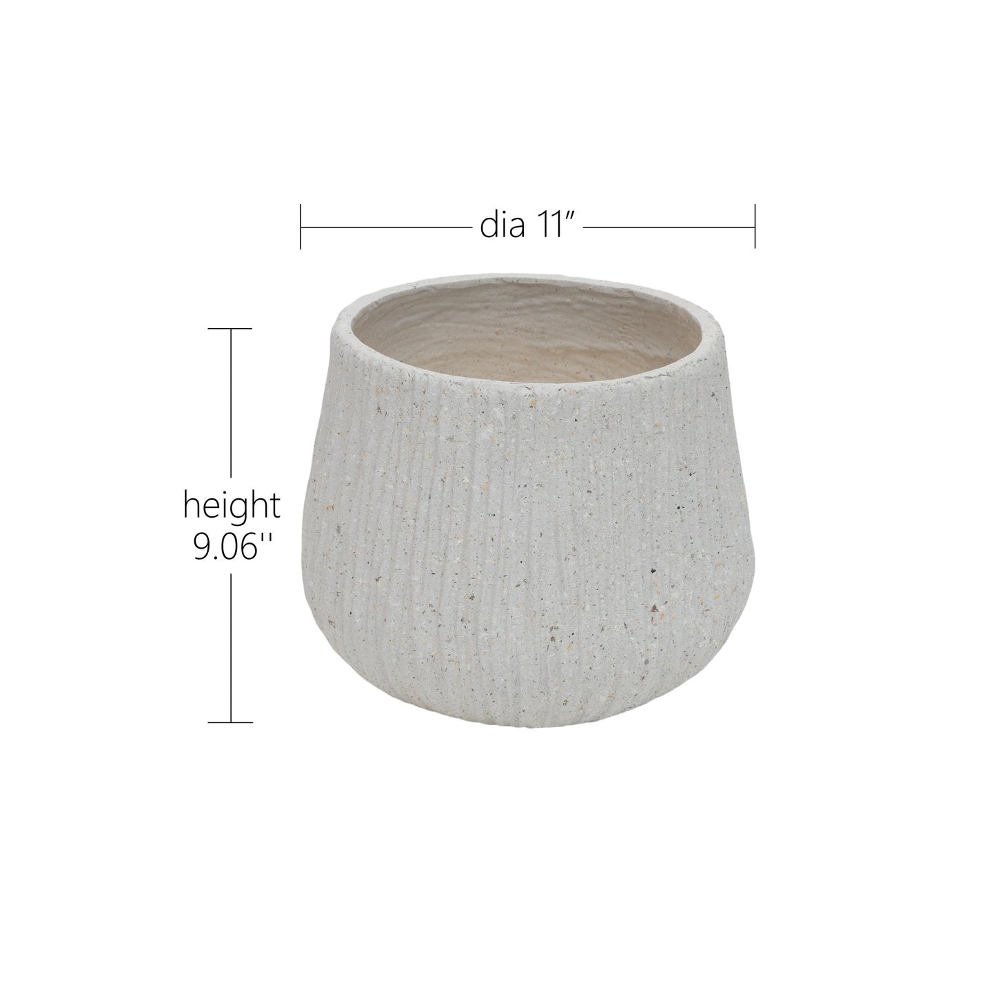11" Dia x 9.06" H Large Round Planters for Indoor Plants, Outdoor Planters with Drainage Holes, Magnesium Oxide Plant Pot with Cement Texture Plant Pots Indoor & Outdoor for Home Garden Patio
