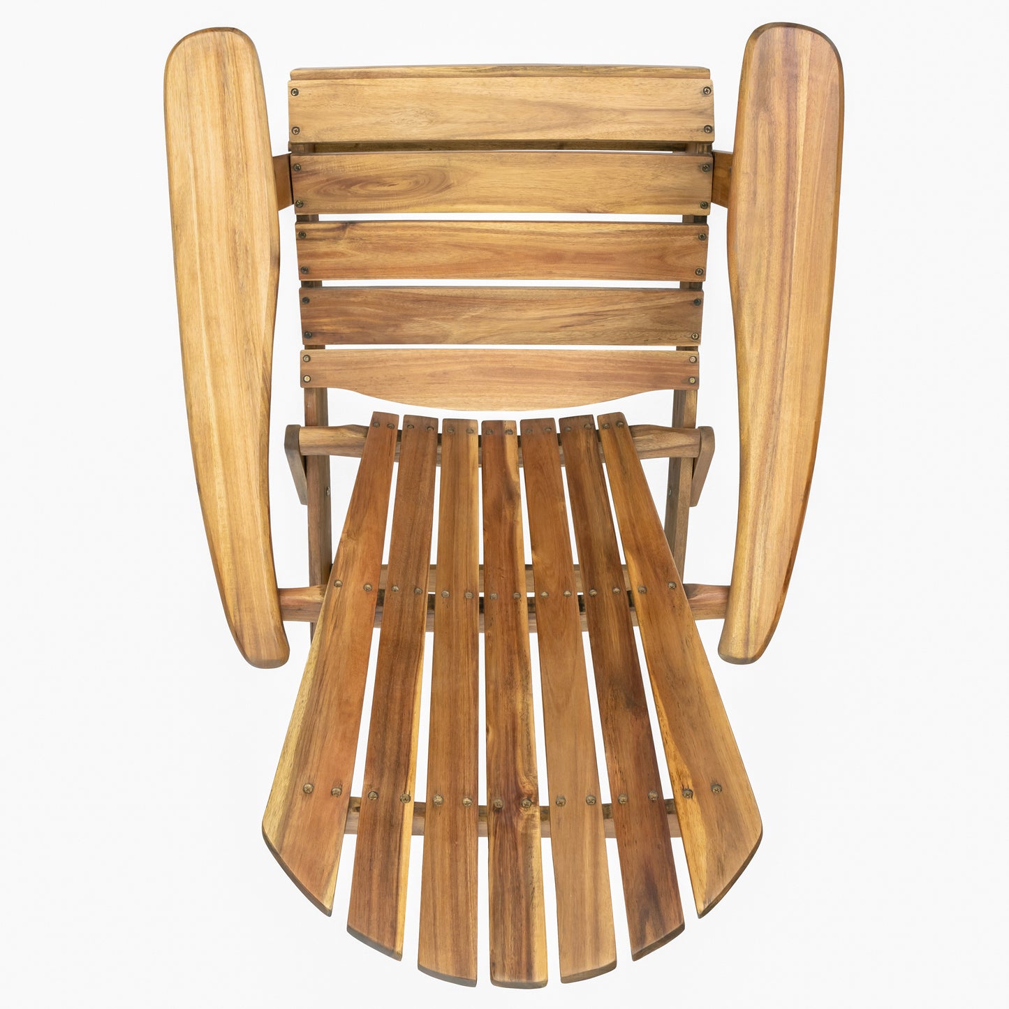 Folding Adirondack Chair Wooden Accent Furniture Lounge Chairs,Foldable Design for Patio & Garden Relaxation with Slatted Back & Wide Armrests- Teak Finish(Original SKU:57702.00NTLS/N770P241668M)