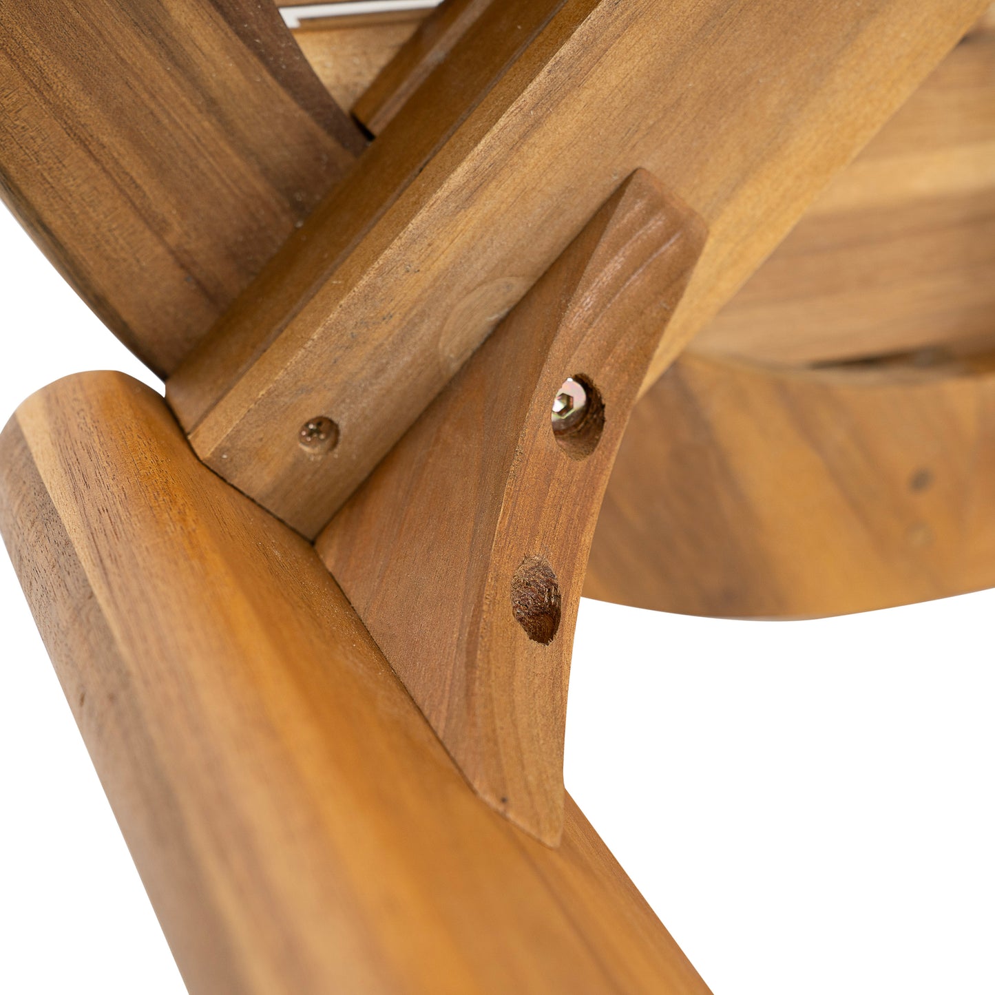 Kaja Outdoor Acacia Wood Dining Table, Teak Finish with Slat Design