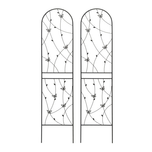 4-Pack 86.7 in. x 19.7 in. Black Metal Garden Trellis, Rustproof Trellis for Climbing Plants Outdoor Flower Support