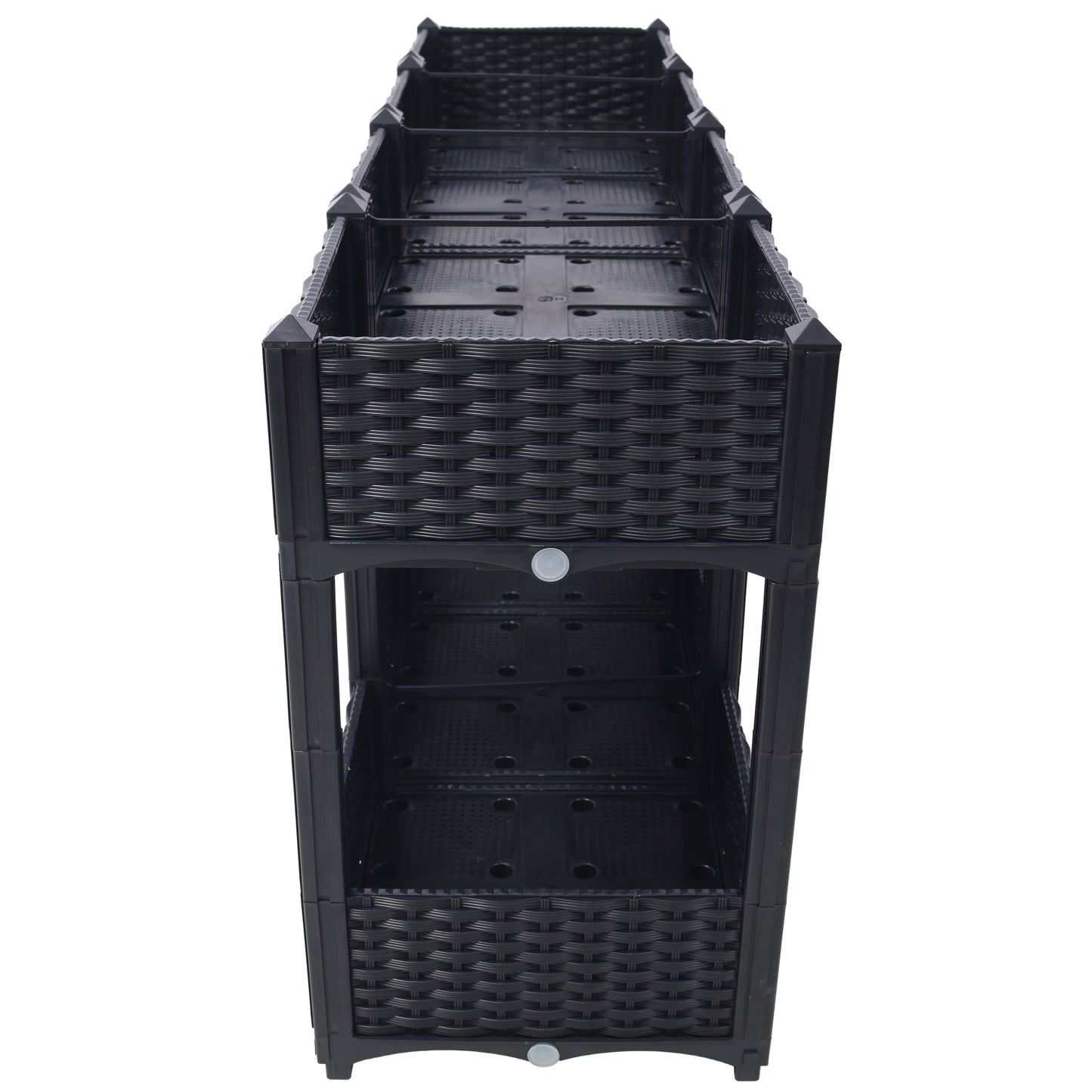 Planter Raised Beds - Elevated Planter Garden Box with Drainage Plug Raised Garden Beds for Vegetable/Flower/Herb Outdoor Standing Planter Beds Gardening Kit,Black,63"x15.7"x27.7"