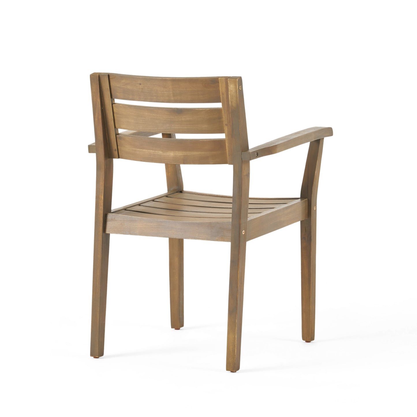 STAMFORD Dining Chairs Set of 2,Acacia Wood Patio Armchair,for Backyard, Poolside, Garden,Grey