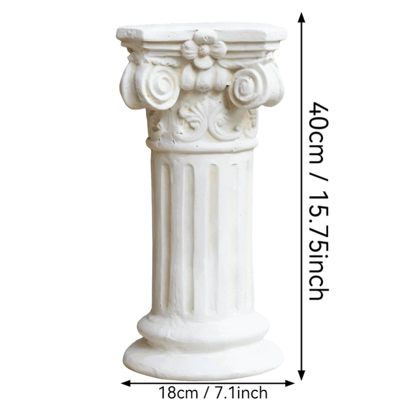 Garden Decorative Column, 12"Retro Elegant White Ancient Greek Style Roman Column, Suitable for Garden Decoration, Suitable for Weddings And Dining Tables, Multifunctional Indoor/outdoor Use, Perfect