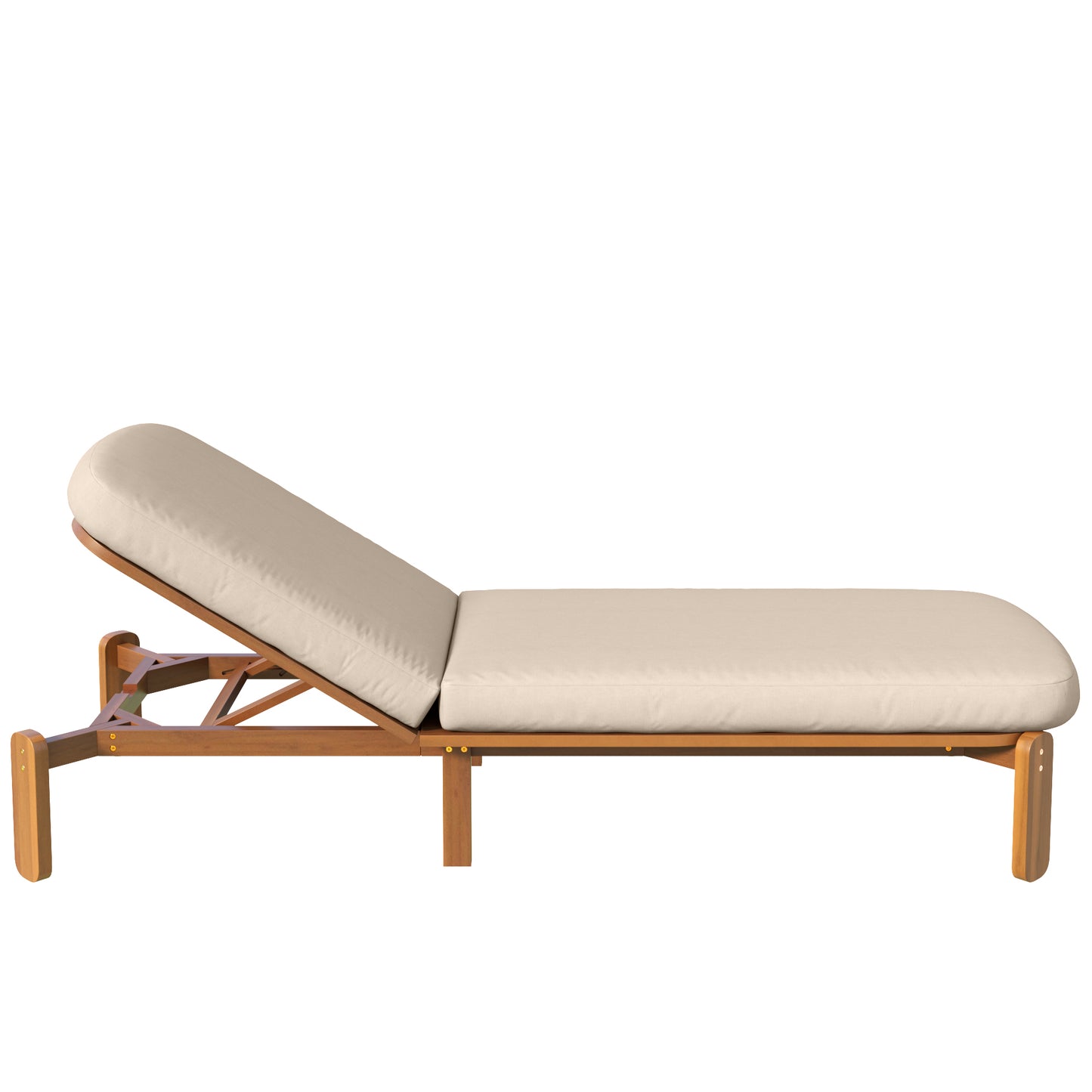 Outdoor Chaise Lounge Adjustable Patio Chaise Outdoor Reclining Chair Pool Lounge Chair with Adjustable Backrest for Patio, Poolside or Beach, Brown