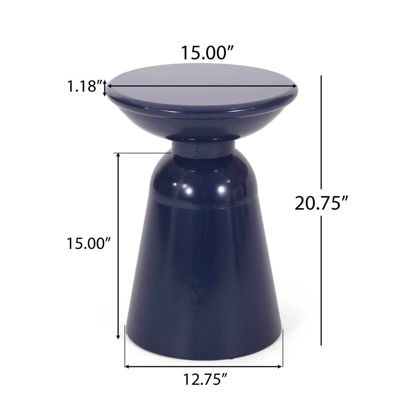 Outdoor Metal end Table -Large