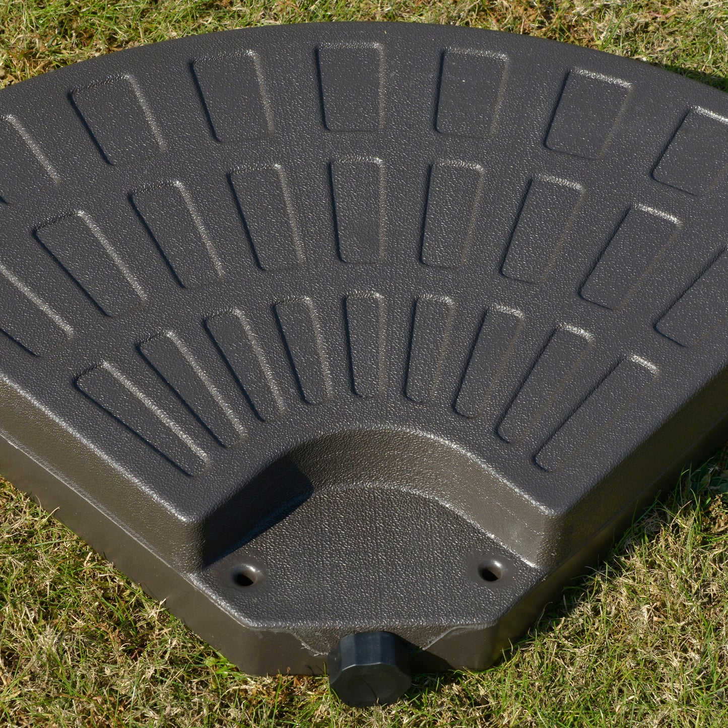 Outsunny 4 Pieces Cantilever Patio Umbrella Base, Fan Shaped Umbrella Weight w/ Built-In Handles & Rugged Material, 148 lbs Water and 220 lbs Water and Sand, Coffee