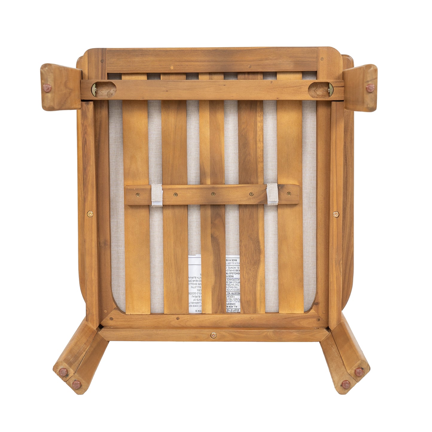 Kaja Outdoor Acacia Wood Dining Chair, Teak Finish Frame With Beige Cushion, Set of 2