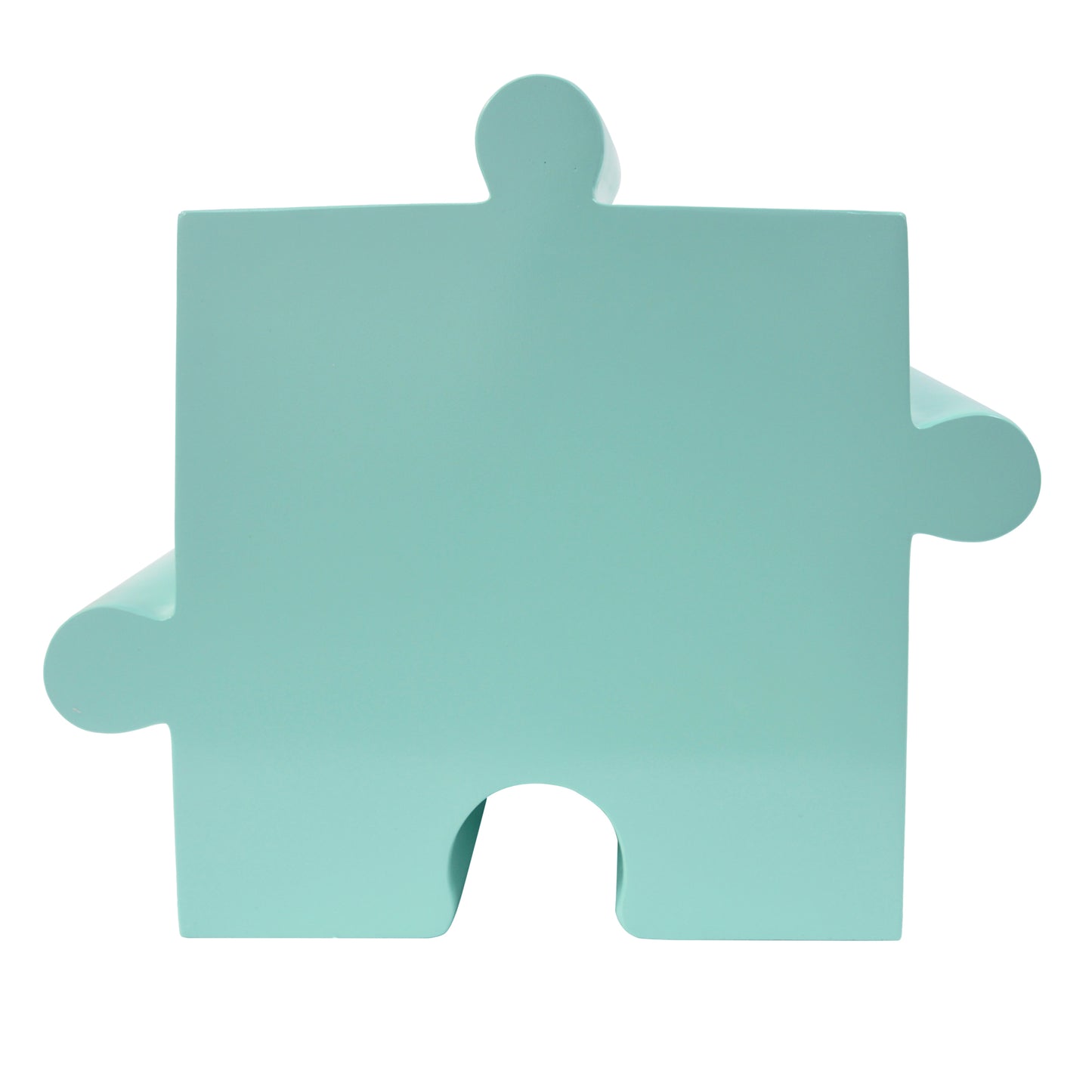 3-Piece Artistic Puzzle Table Set,Modular MGO Side Tables with Interlocking Design (2 Convex & 1 Concave), 200lb Capacity for Indoor & Outdoor, Light Green & Light Blue Color