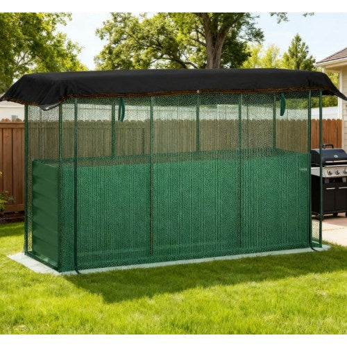 70.75 in. L x 23.5 in. W x 22.75 in. H Beige Steel Raised Garden Bed