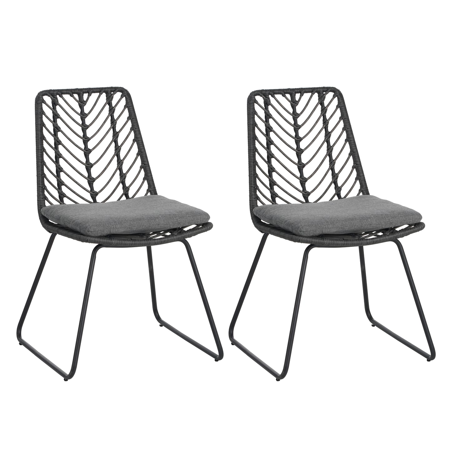 DEJA CHAIR,2PCS with 2 Cushions,Gray