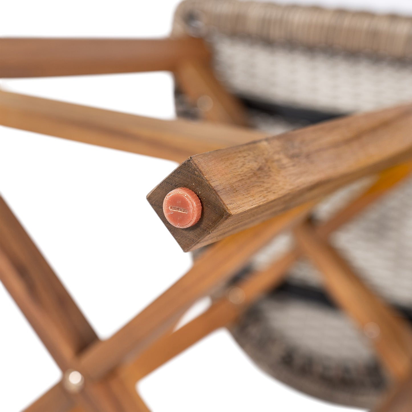 Lymington Outdoor Bar Stool, Teak Finished Wood with Light Brown Wicker, Set of 2
