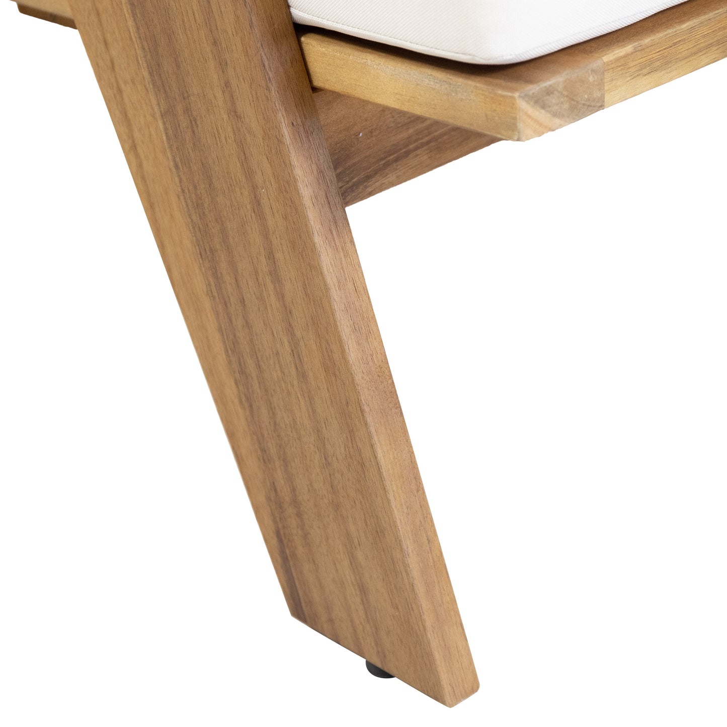 Outdoor Acacia Wood Club Chairs with Cushions (Set of 2), Teak Finish+ Beige, 30.75" W x 30.25" D x 26.00" H