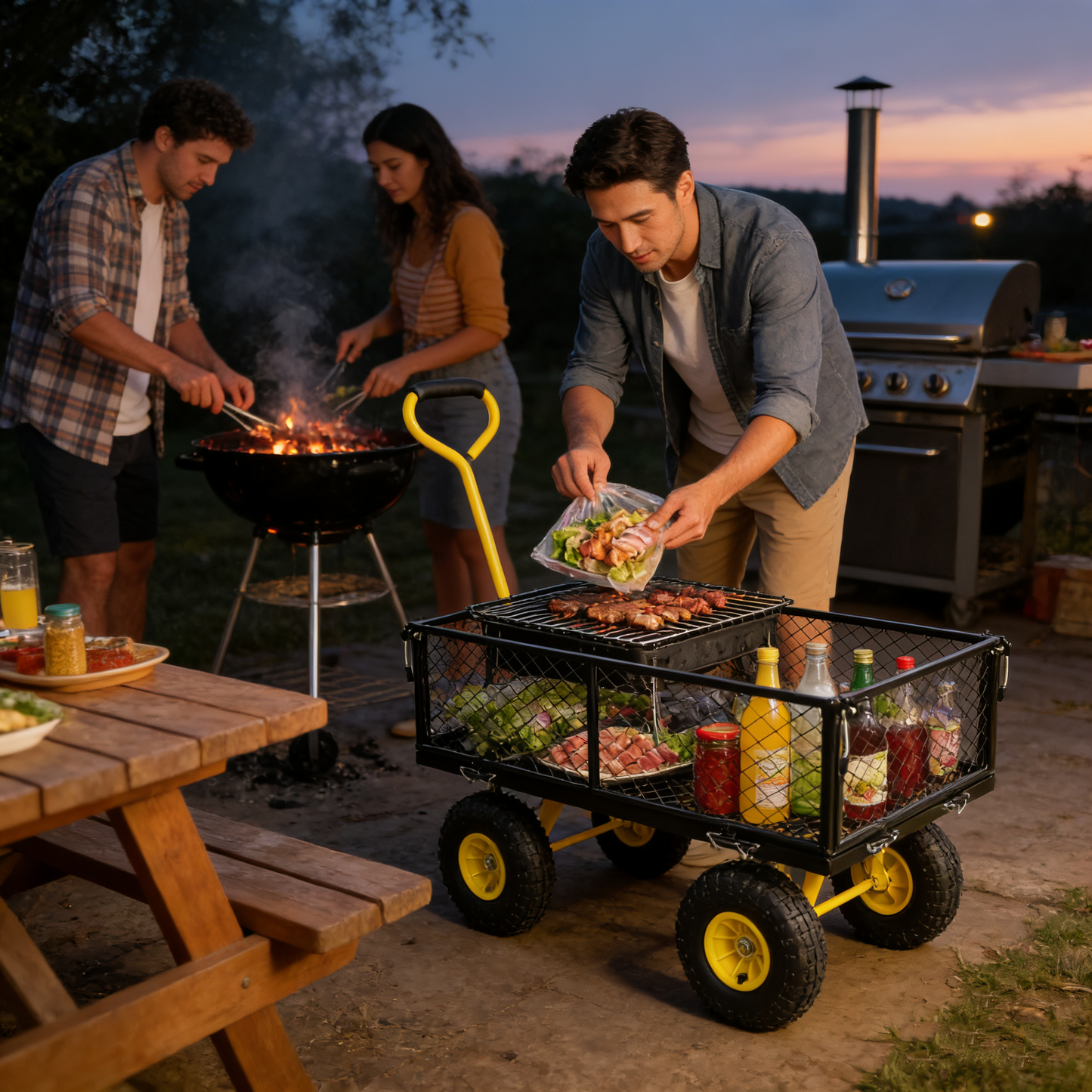 Wagon Cart Garden cart trucks make it easier to transport firewood