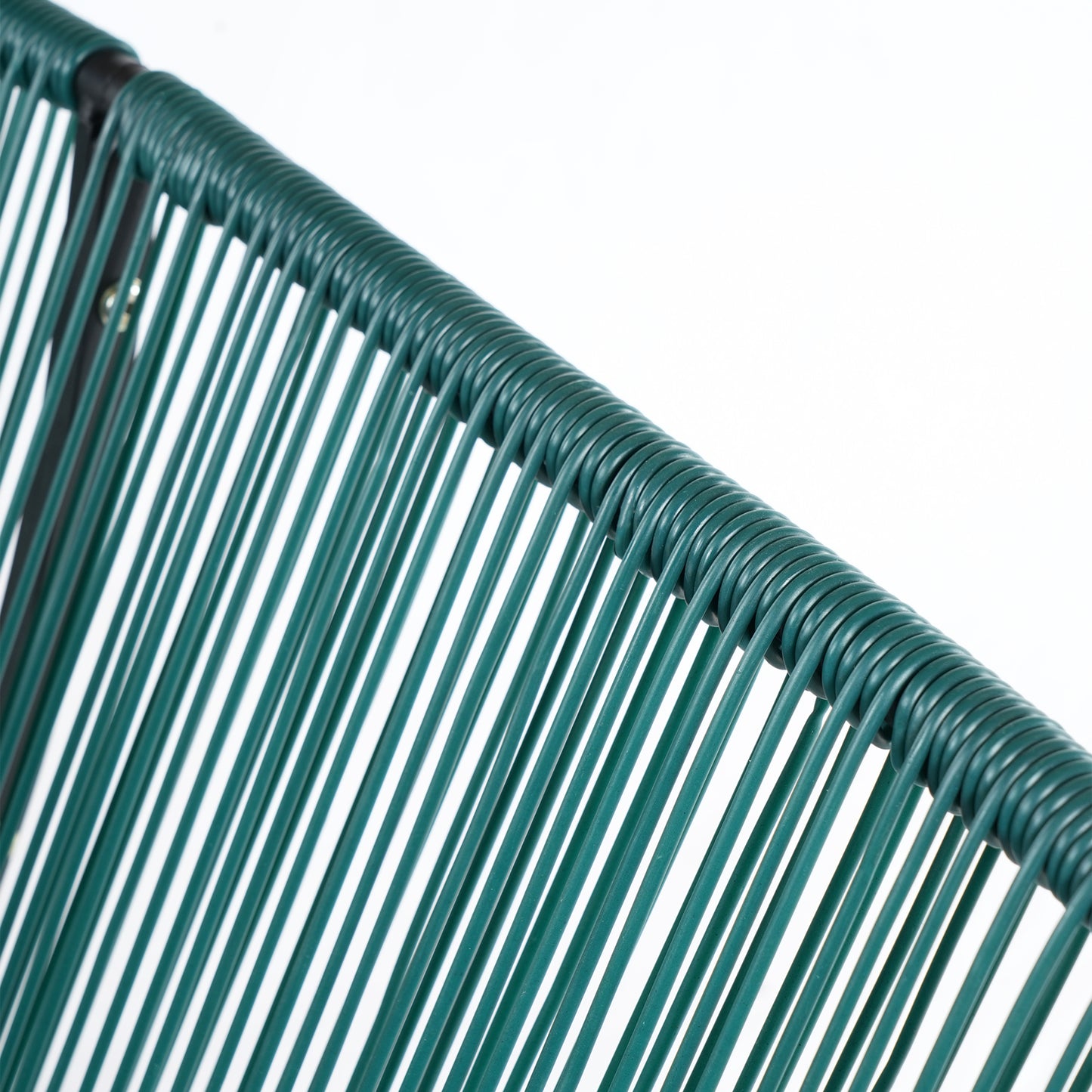 CONDESSA OUTDOOR PATIO WICKER LOVE SEAT, GREEN PE RATTAN & IRON FRAME, SET OF 1