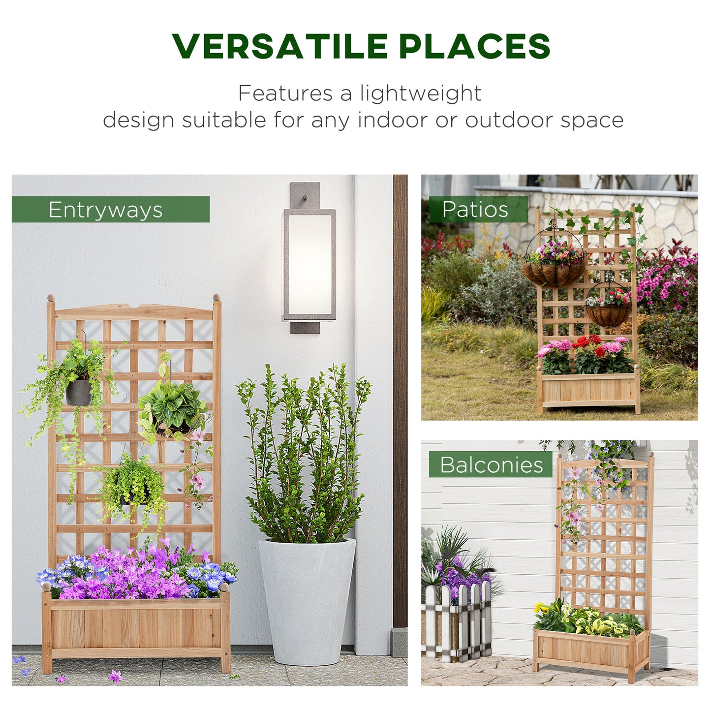 Flower shelf Wooden Raised Garden Bed , Outdoor Planter Box