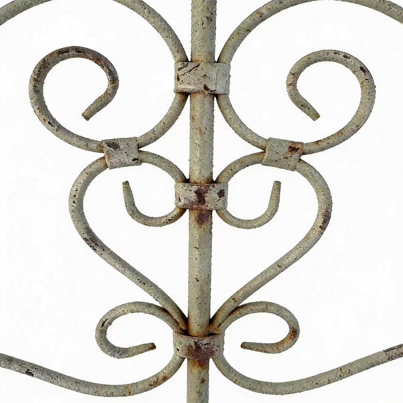 Sungmor 25.6'' by 67.72''Iron Garden Fence, Pretty Vintage Green Rustic Style Decorative Fence Pannels, Outdoor Yard Landscape Pathway Border Panels Anti Animal Flowers Plants Barrier Climbing Trellis