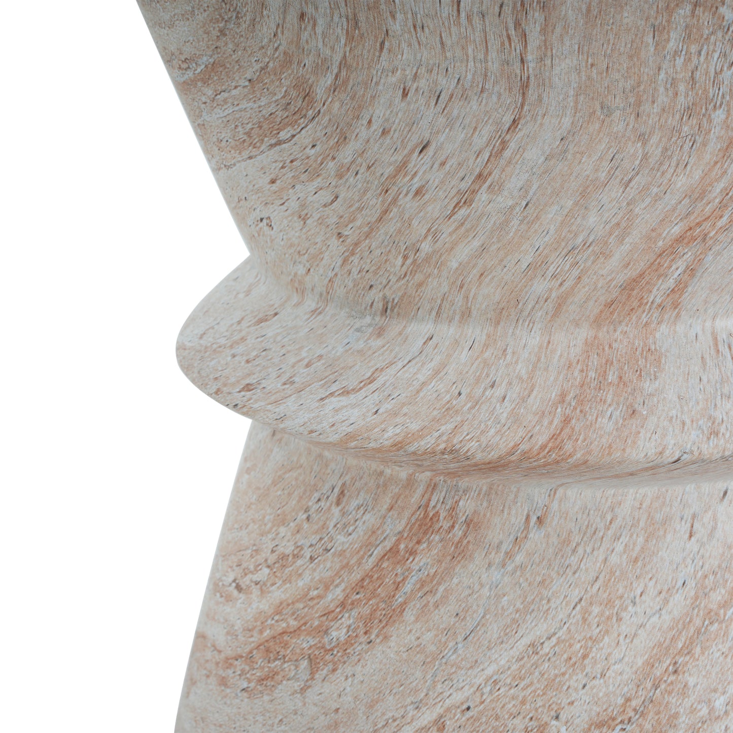 Outdoor/Indoor Lightweight Concrete Side Table,Travertine Finish