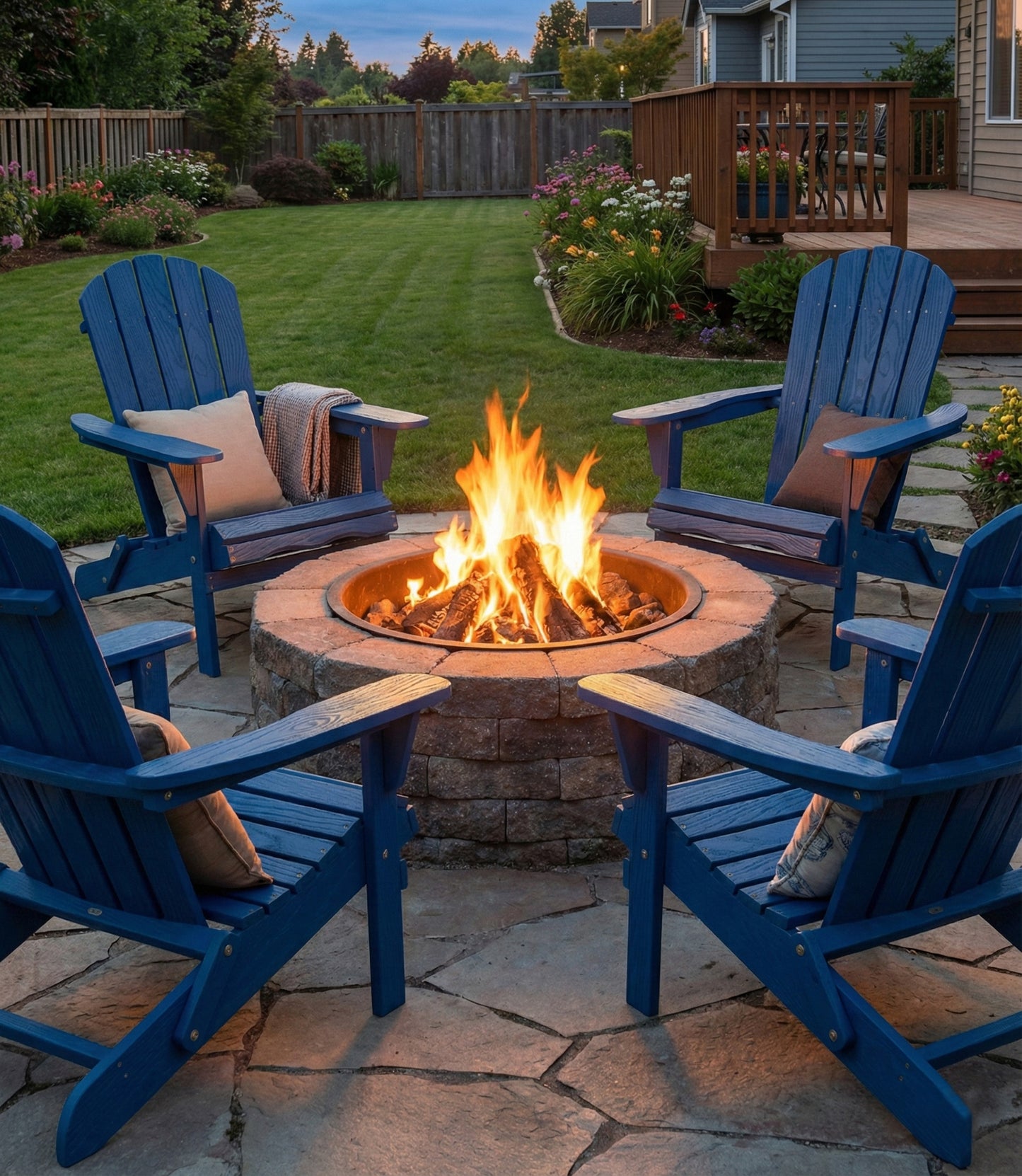 Wood Lounge Patio Chair for Garden Outdoor Wooden Folding Embossed Adirondack Chair Solid Wood Lounge Patio Chair with Wood Grain