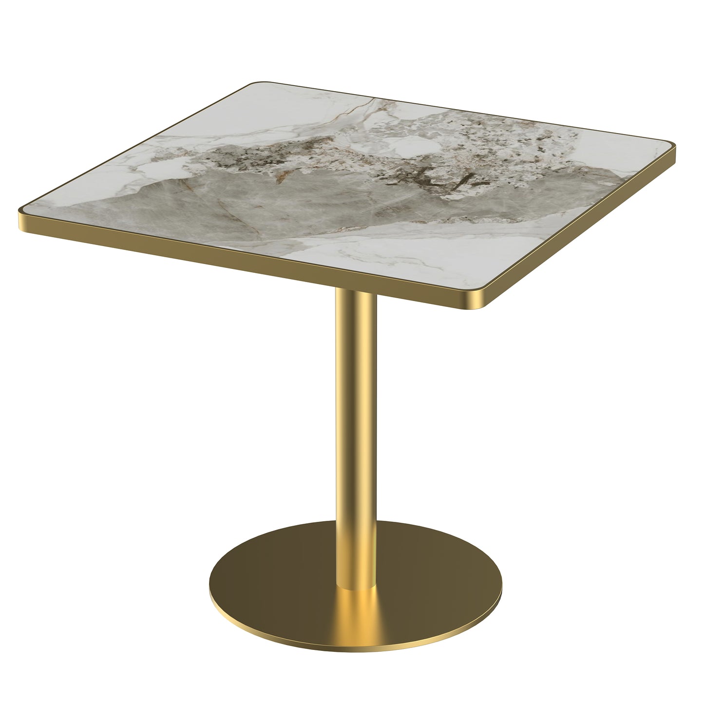 Square Modern Dinning Table 31.5 inches Bistro Table Tulip Table with Faux Marble top,Easy Assemble,Sturdy Metal Frame Diameter
