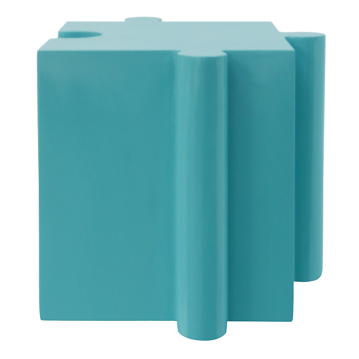 Puzzle Art Side Table, Modular Convex Edge MGO Table - Buy Singles or Combine for Custom Layouts,  Indoor & Outdoor,Light Blue Color