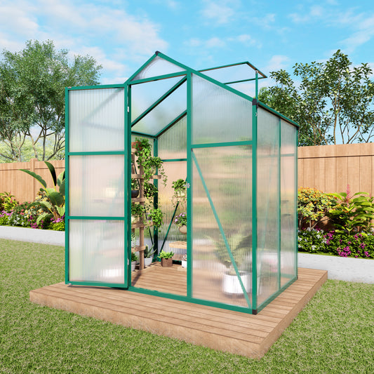 Newly marketed 6x4 FT Gain height windproof aluminum greenhouse Polycarbonate Greenhouse  Heavy Duty Walk-in Greenhouses for Outdoor Backyard in All Season