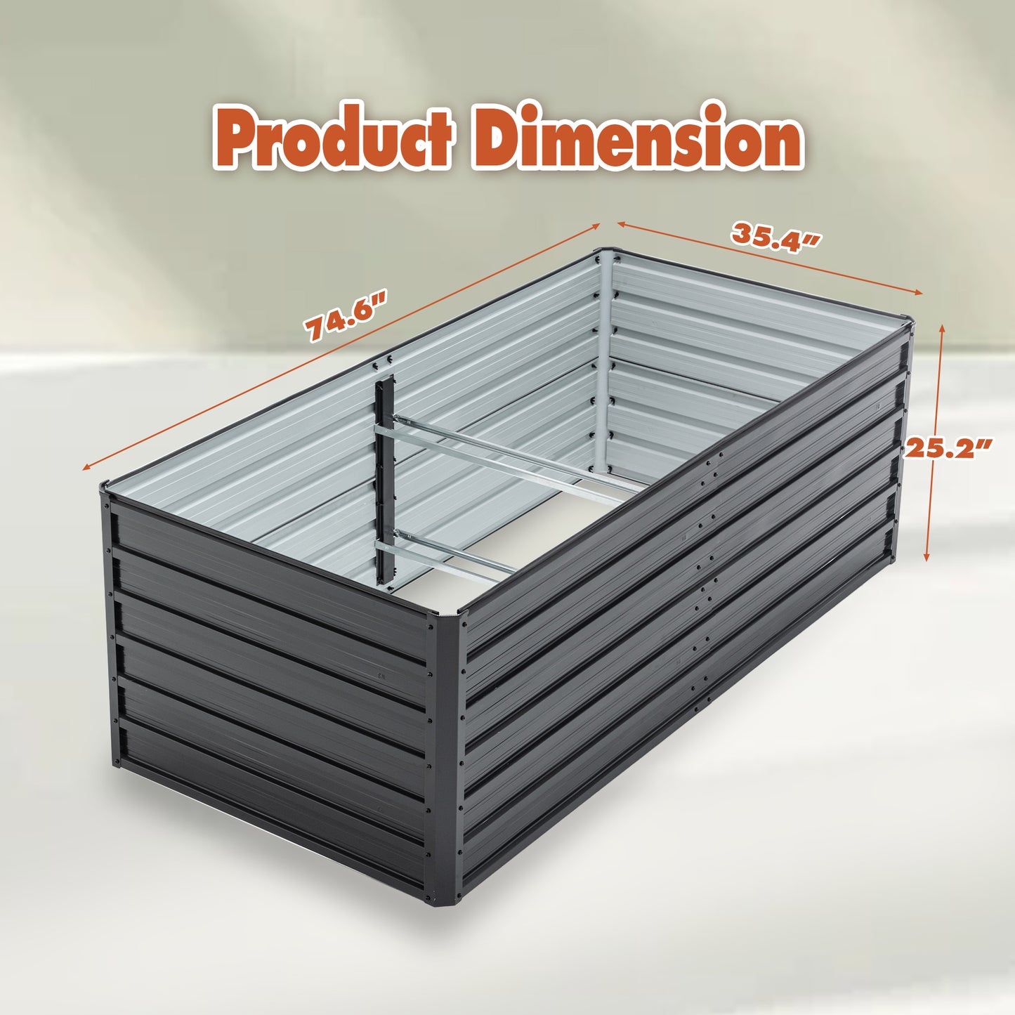 6x3x2 FT Metal Raised Garden Bed Outdoor Reinforced Galvanized Rustproof Colored Steel Planter Boxes for Vegetables, Raised Beds for Growing Flowers Herbs Succulents